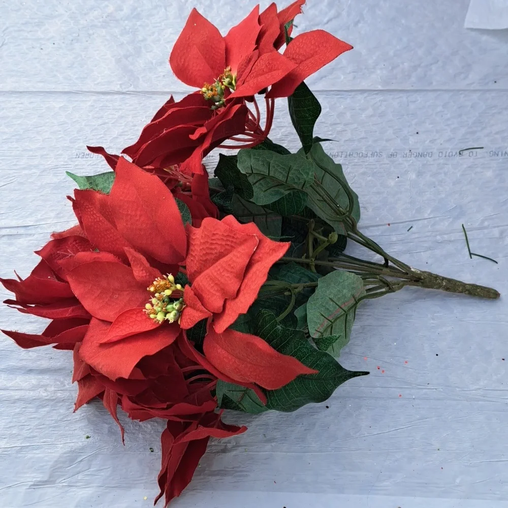 Festive Holiday Floral Picks - Red, Green & Gold